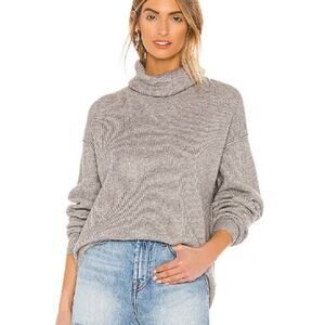 Free People Softly Structured Tunic Sweater In Dark Grey